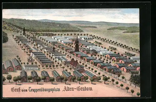 Künstler-AK Alten-Grabow, Truppenübungsplatz