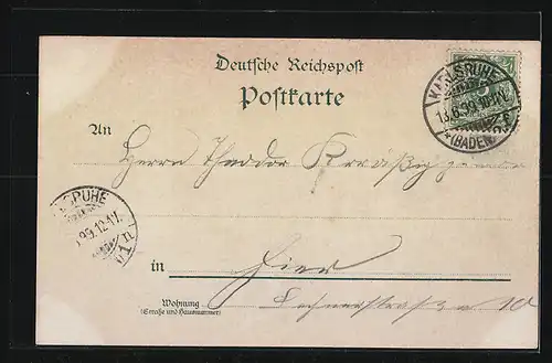 Mondschein-AK Karlsruhe, Marktplatz