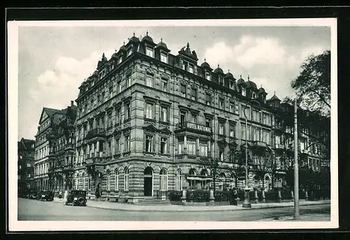 AK Mannheim, Bahnhof-Hotel National von Paul Steeger