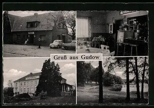 AK Gudow, Gasthaus Seeblick, Innenansicht, Uferpartie