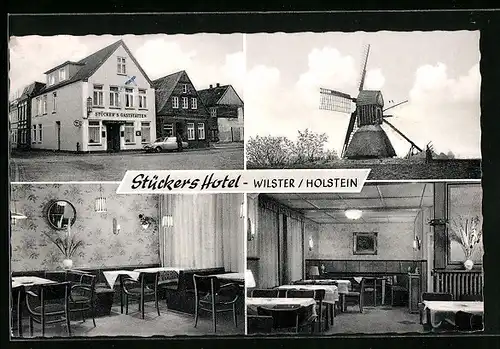 AK Wilster /Holstein, Stückers Hotel, Am Markt 7, Innenansichten