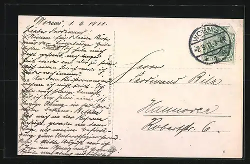 AK Worms a. Rh., Teilansicht mit Torturmplatz