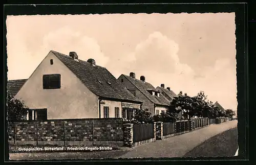 AK Greppin /Kr. Bitterfeld, Häuser in der Friedrich-Engels-Strasse