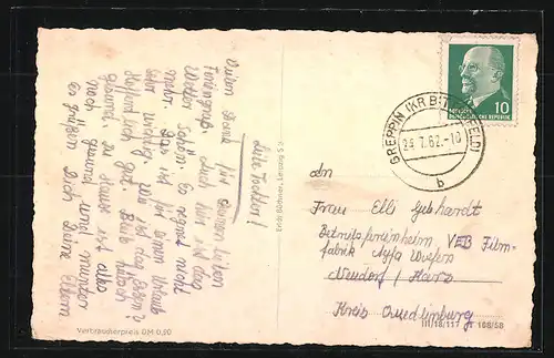 AK Greppin /Kr. Bitterfeld, Häuser in der Friedrich-Engels-Strasse