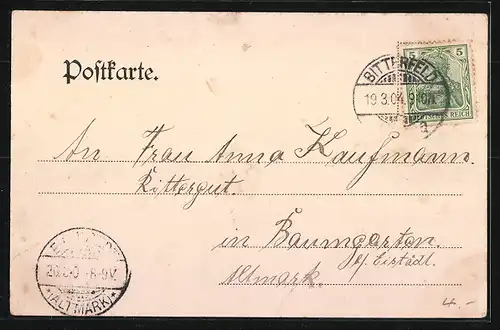 AK Bitterfeld, Markt mit Rathaus