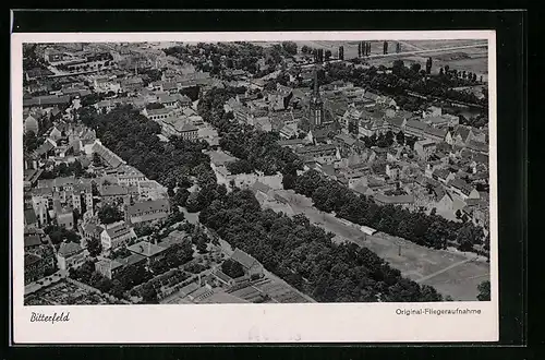 AK Bitterfeld, Teilansicht vom Flugzeug aus