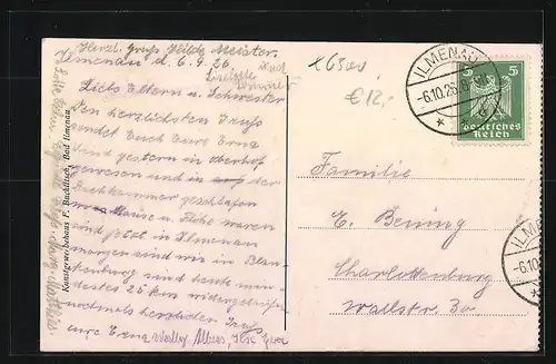 AK Bad Ilmenau, Markt-Strasse mit Kirche