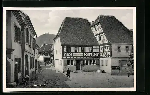 AK Hambach, Ortspartie mit Gasthaus zum Engel