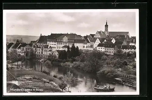 AK Munderkingen /Donau, Teilansicht mit Donau