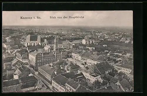 AK Kamenz /Sa., Blick von der Hauptkirche