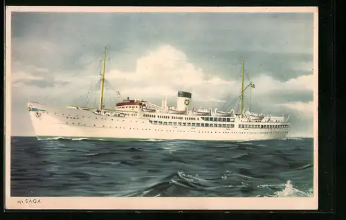 AK Passagierschiff M.S. Saga auf hoher See