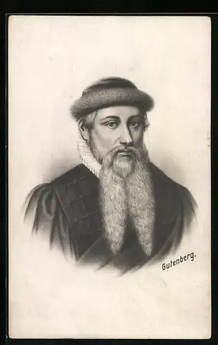 AK Portrait von Gutenberg, Erfinder des modernen Buchdrucks
