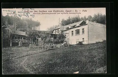 AK Oppach i. Sa., Gasthaus zum Waldfrieden