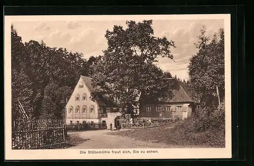AK Tharandt, Waldgasthaus Sommerfrische Stübemühle, Bes. Fritz Kröner