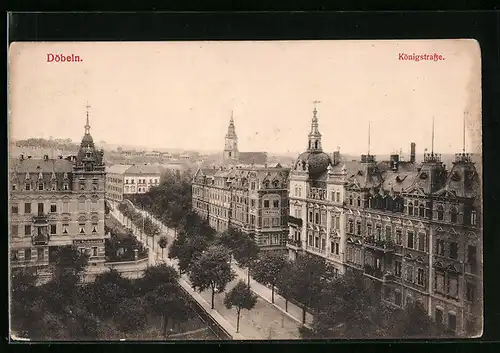AK Döbeln, Blick auf die Königstrasse