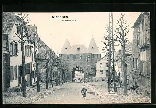 AK Nideggen, Dürenertor mit Pferd