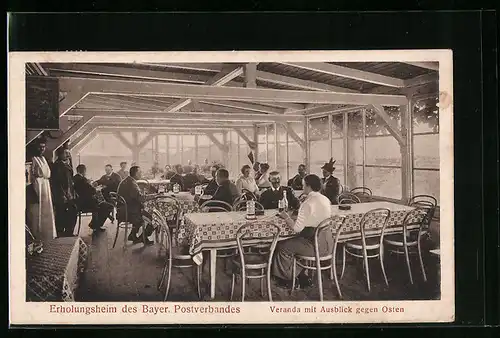 AK Brannenburg, Erholungsheim des Bayer. Postverbandes, Veranda