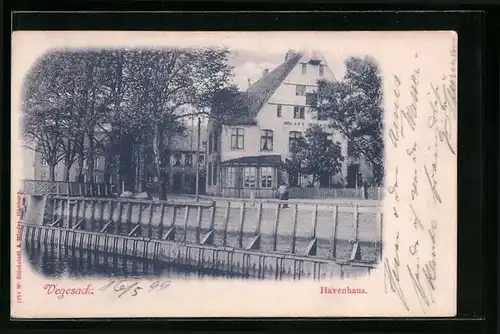 AK Vegesack, Hotel Havenhaus mit Strasse