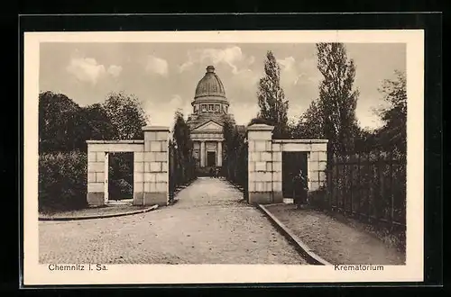 AK Chemnitz i. Sa., Krematorium mit Friedhof