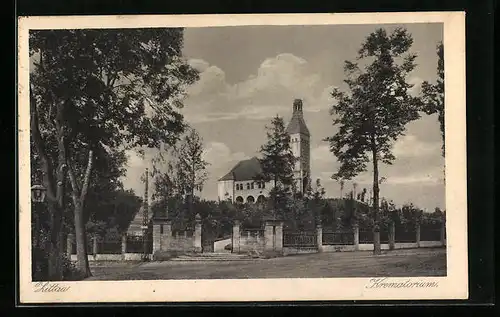 AK Zittau, Krematorium mit Park