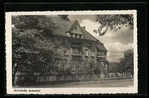 AK Schönlinde /Sudetenland, Theresien-Jugendheim im Sonnenschein