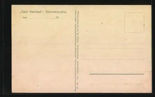 AK Böhmisch-Unterwiesenthal, Hotel Stadt Karlsbad, Totalansicht