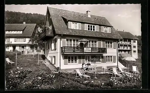 AK Wildbad /Schwarzw., Pension Haus Stuttgart mit Garten