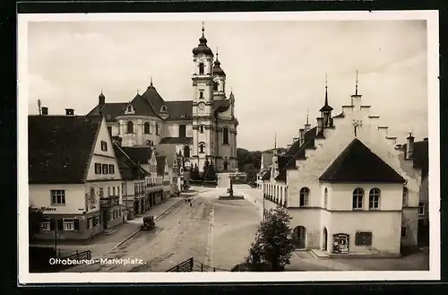 AK Ottobeuren, Marktplatz mit Kirche