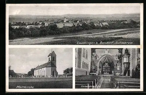 AK Ewattingen bei Bondorf /Schwarzw., Gesamtansicht und Pfarrkirche