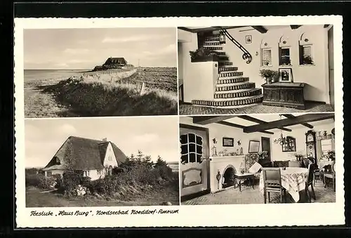 AK Norddorf /Amrum, Gasthaus Teestube Haus Burg