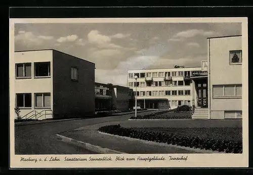 AK Marburg /Lahn, Sanatorium Sonnenblick, Innenhof