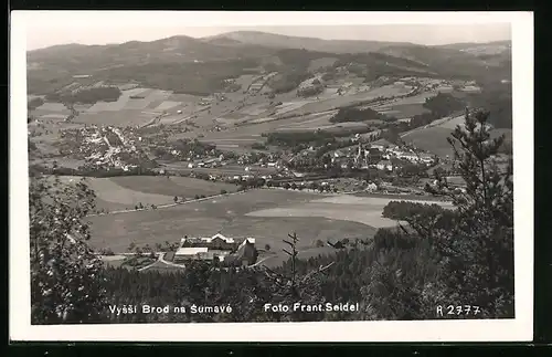 AK Vyssi Brod na Sumave, Ortsansicht aus der Vogelschau