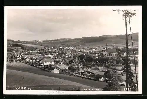 AK Vyssi Brod, Teilansicht mit Kirche