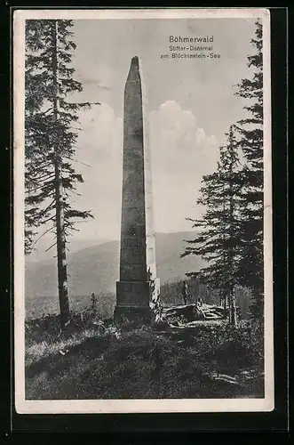 AK Blöckenstein-See /Böhmerwald, Stifter-Denkmal