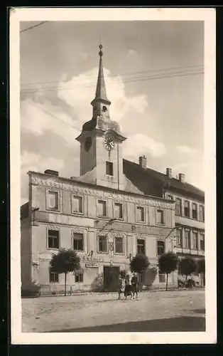 AK Lomnice nad Luznici, Blick auf ein Gasthaus
