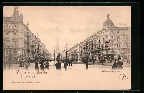 AK Berlin, Wittenbergplatz mit Passanten