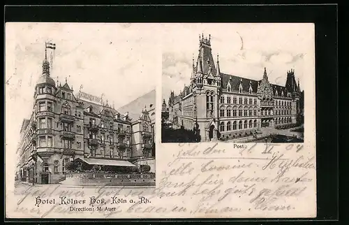 AK Köln a. Rh., Hotel Kölner Hof, Post