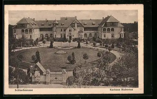 AK Berlin-Schlachtensee, Kurhaus Hubertus mit Grünanlage
