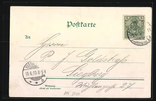 Lithographie Köln, Teilansicht mit Dom und Rheinufer