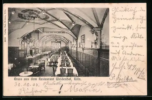 AK Köln, Restaurant Weidenhof, Grosse Budengasse 3