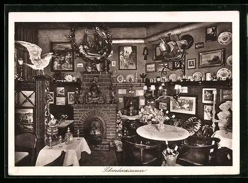 AK Berlin-Steglitz, Restaurant Zum Alten Schweden, Grunewaldstrasse Ecke Lepsiusstrasse 83, Schwedenzimmer