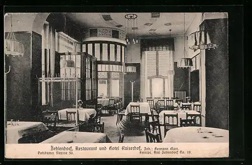 AK Berlin-Zehlendorf, Restaurant und Hotel Kaiserhof, Potsdamer Strasse 50