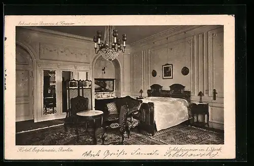 AK Berlin, Hotel Esplanade, Schlafzimmer im I. Stock