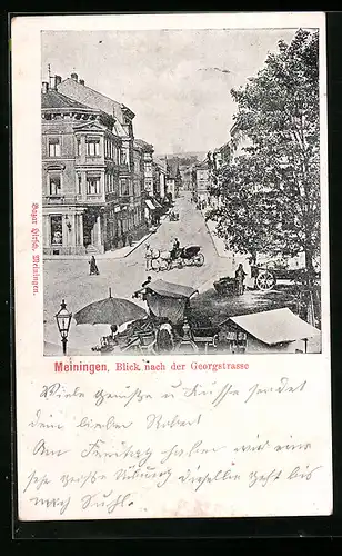 AK Meiningen, Blick nach der Georgstrasse