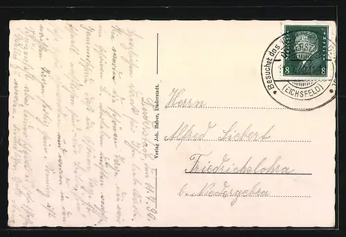 AK Duderstadt, Marktstrasse, St. Cyriakus, Mariensäule