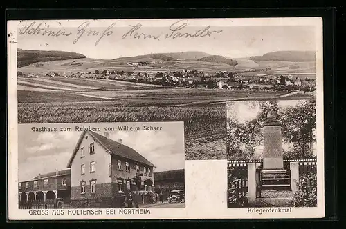 AK Holtensen bei Northeim, Gasthaus zum Retoberg, Kriegerdenkmal