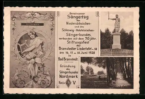 AK Bad Bramstedt, Sängerfest d. Niedersächsischen- u.d. Schleswig-Holsteinischen Sängerbundes 1928