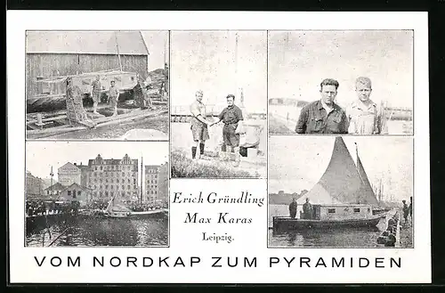 AK Leipzig, Vom Nordkap zum Pyramiden, Erich Gründling, Max Karas, Stadttypen