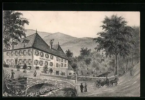 Künstler-AK Göttingen, Gasthaus zum Kranz