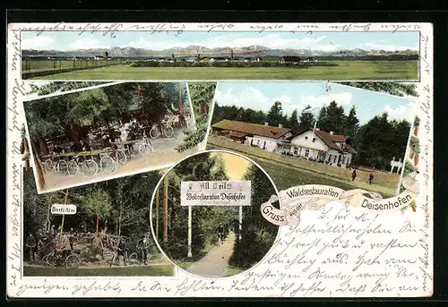 AK Deisenhofen, Gasthaus Waldrestauration mit Terrasse